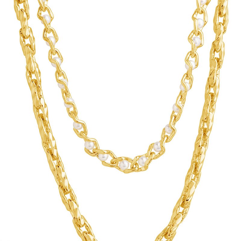 Shop Sterling Forever Amedea Layered Necklace In Gold