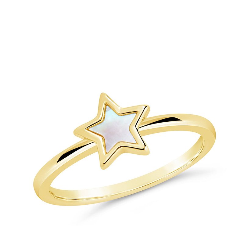 Shop Sterling Forever Bez Mother Of Pearl Star Ring In Gold