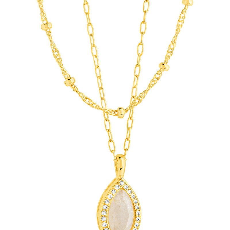 Sterling Forever Calla Layered Necklace In Gold
