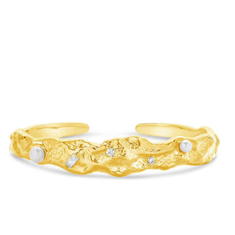 Shop Sterling Forever Caspara Cuff Bracelet In Gold