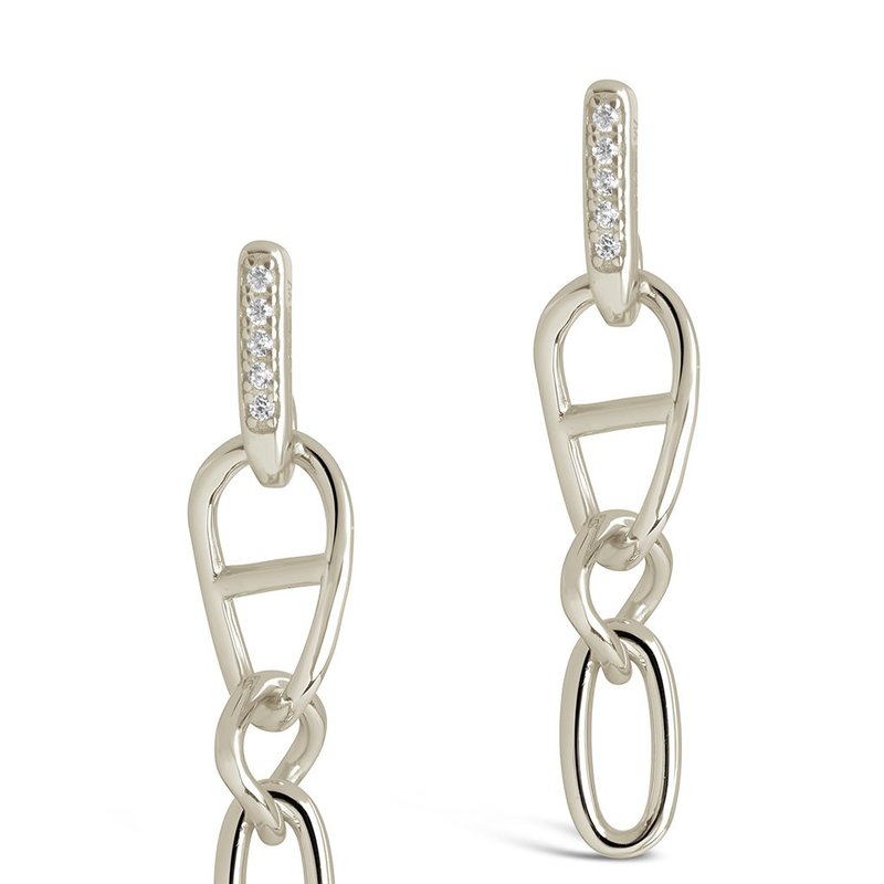 Shop Sterling Forever Chicago Dangle Studs In Grey