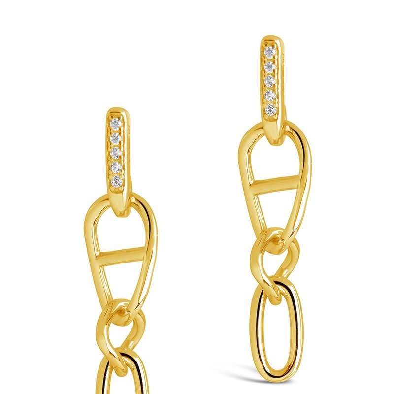 Sterling Forever Chicago Dangle Studs In Gold