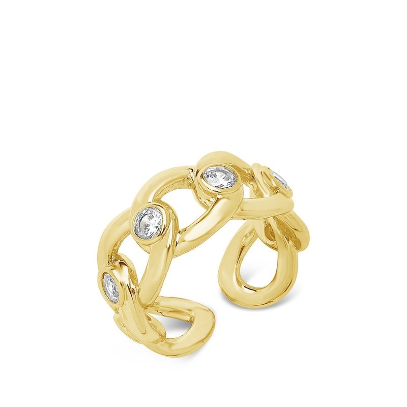 Shop Sterling Forever Curb Chain Open Band Ring In Gold