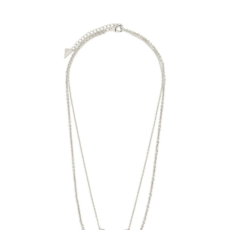 Sterling Forever Eileen Layered Necklace In Grey