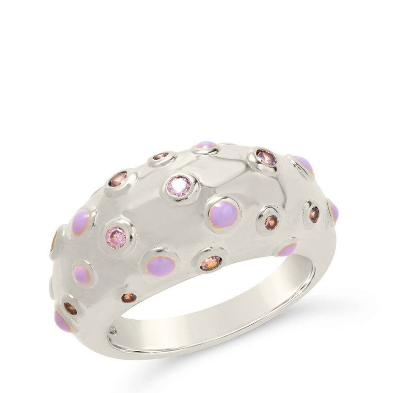 Sterling Forever Emberly Dome Ring In Grey