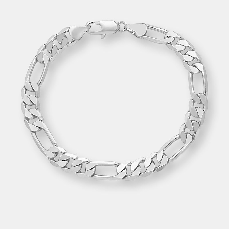 Sterling Forever Figaro Chain Bracelet In Silver