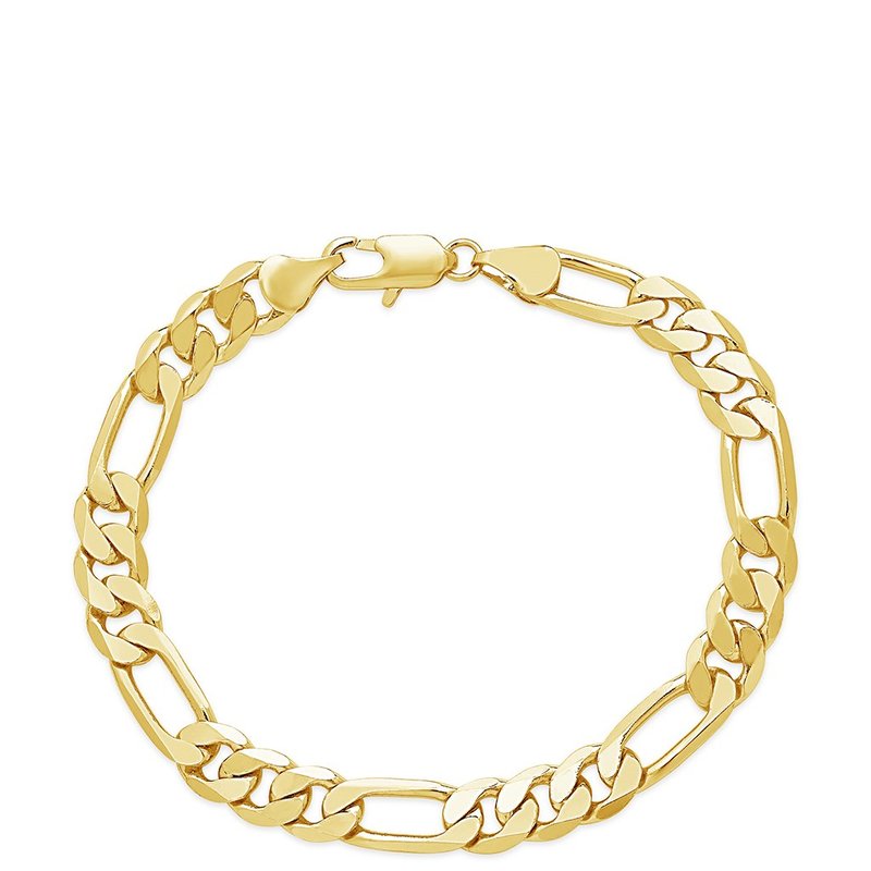 Sterling Forever Figaro Chain Bracelet In Gold