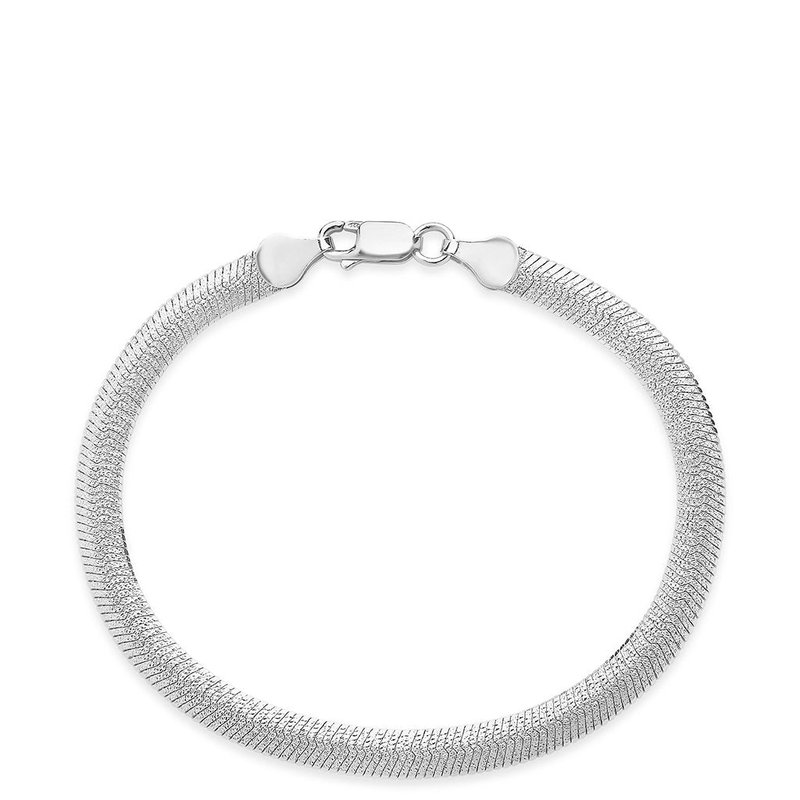Sterling Forever Flat Link Chain Bracelet In Grey