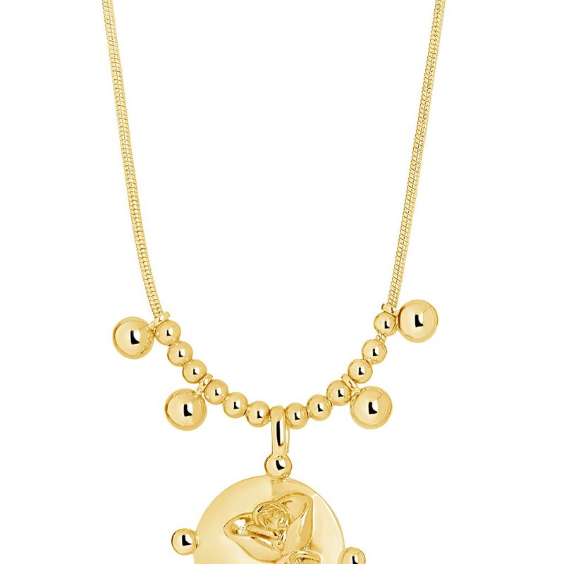 Sterling Forever Fleur Necklace In Gold
