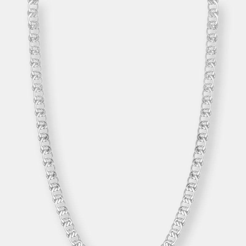 Sterling Forever Interlocking Curb Chain In Silver
