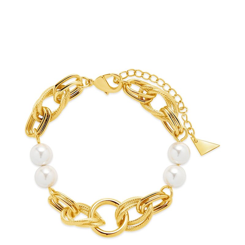 Shop Sterling Forever Ivanna Pearl Bracelet In Gold