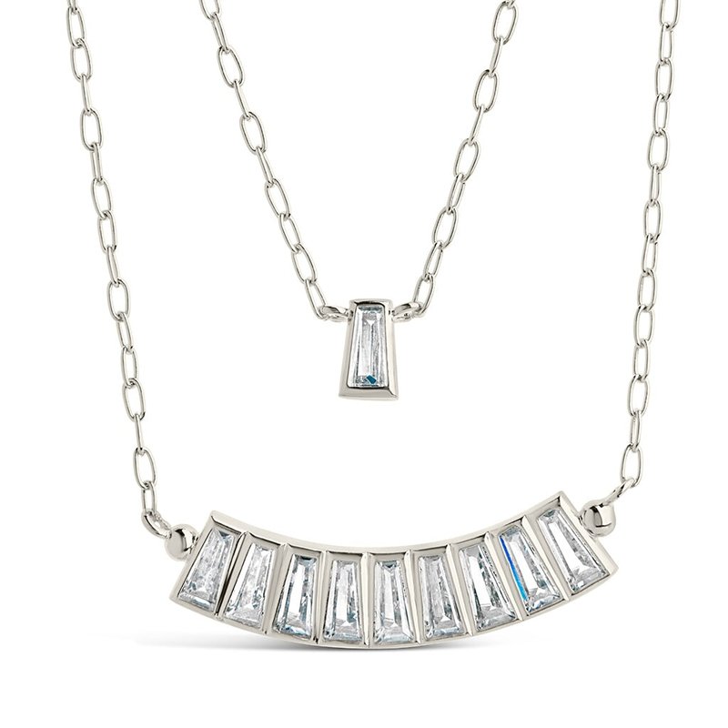 Shop Sterling Forever Lillian Layered Necklace In Grey