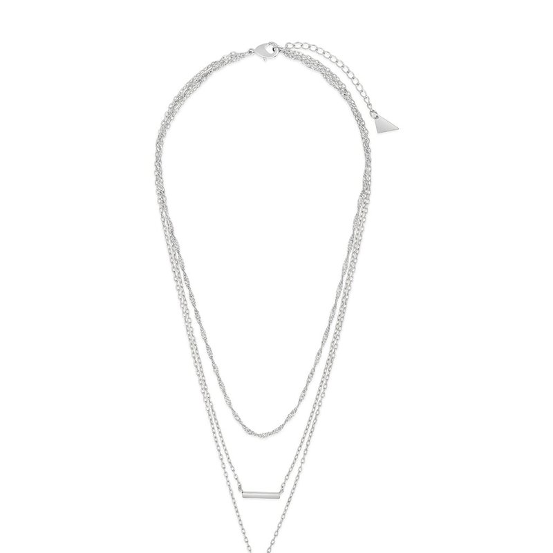 Sterling Forever Lottie Layered Necklace In Metallic