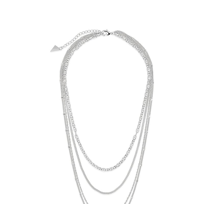 Sterling Forever Lulu Layered Necklace In Grey