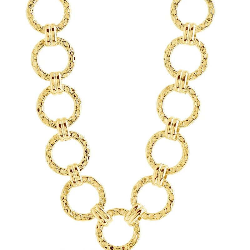 Sterling Forever Molten Chain Necklace In Gold