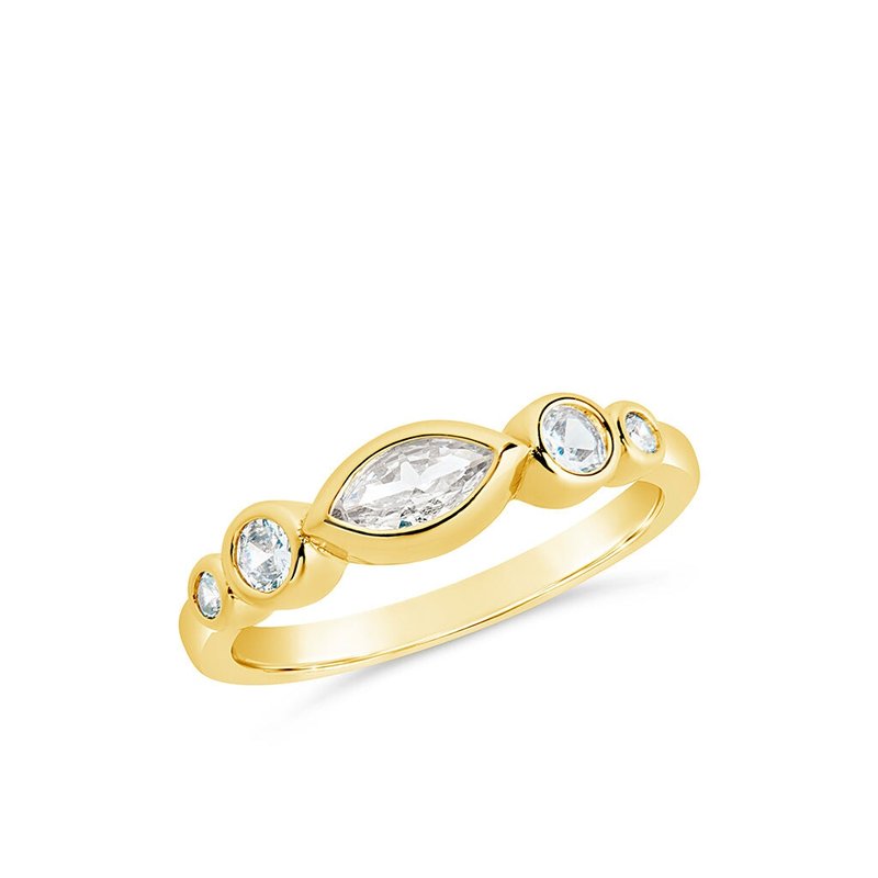 Shop Sterling Forever Mylena Cz Band Ring In Yellow