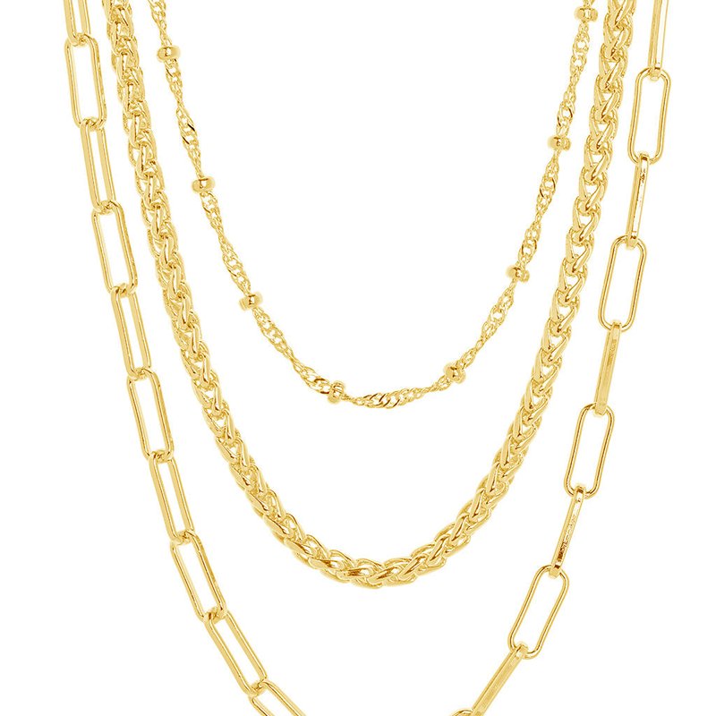 Sterling Forever Parisa Layered Chain Necklace In Gold