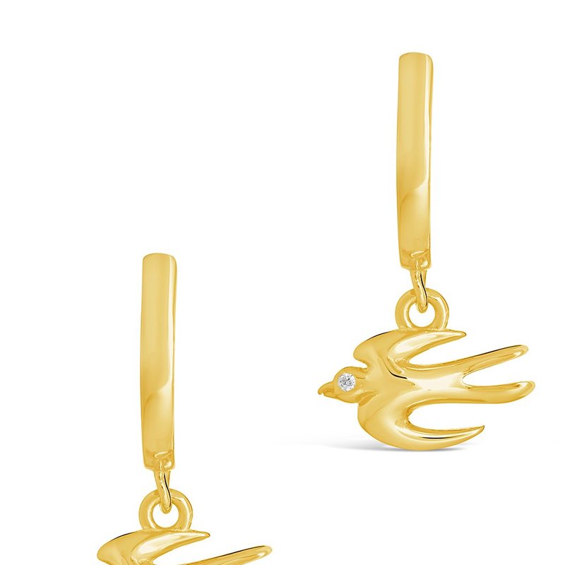Shop Sterling Forever Rhea Micro Hoops In Gold