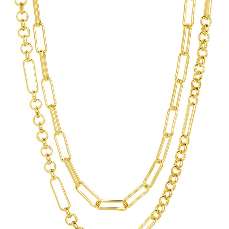 Sterling Forever Shirin Layered Chain Necklace In Gold