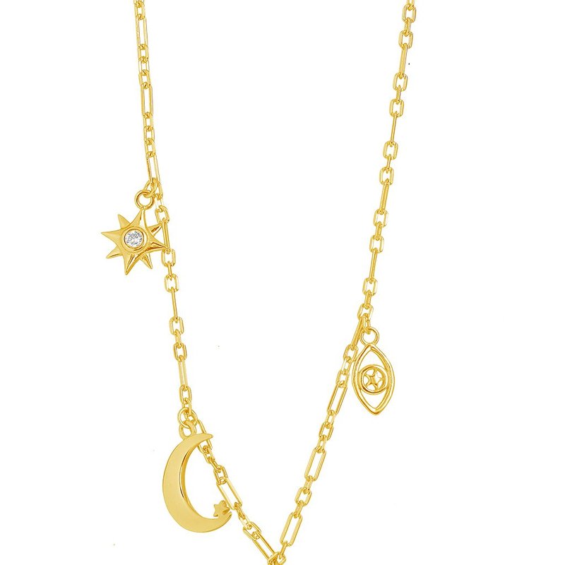 Sterling Forever Sky Charm Necklace In Gold