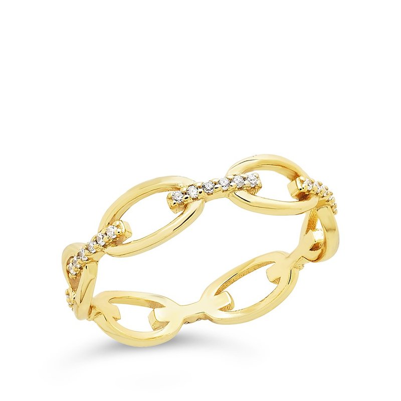 Shop Sterling Forever Sterling Silver Cz Open Chain Link Ring In Gold