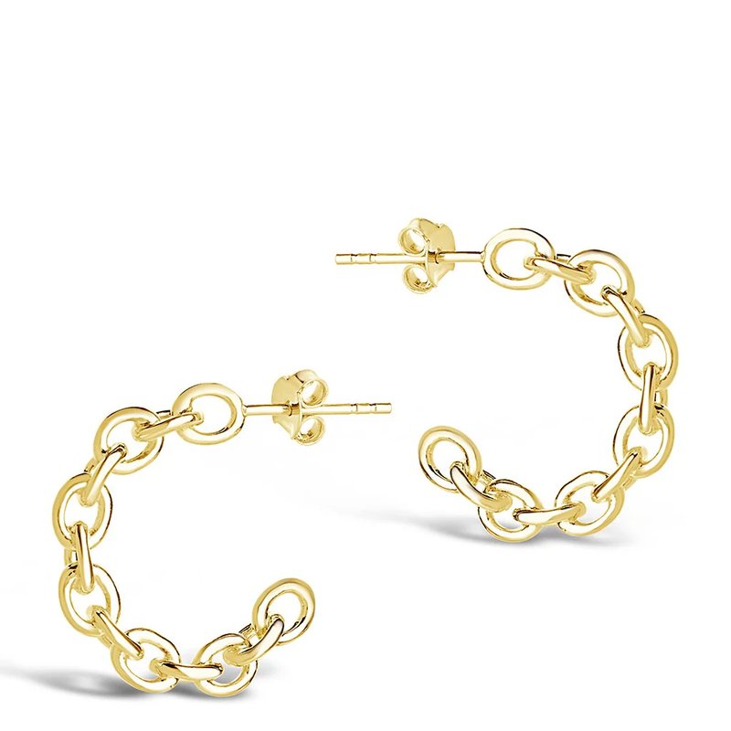 Shop Sterling Forever Sterling Silver Delicate Chain Hoop Earrings In Gold