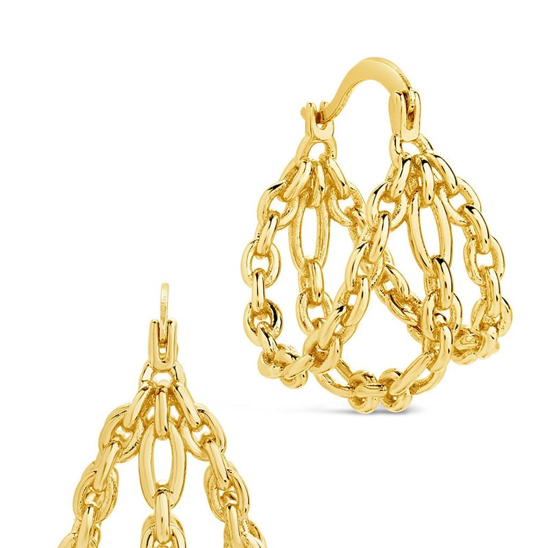 Shop Sterling Forever Tenly Hoops In Yellow