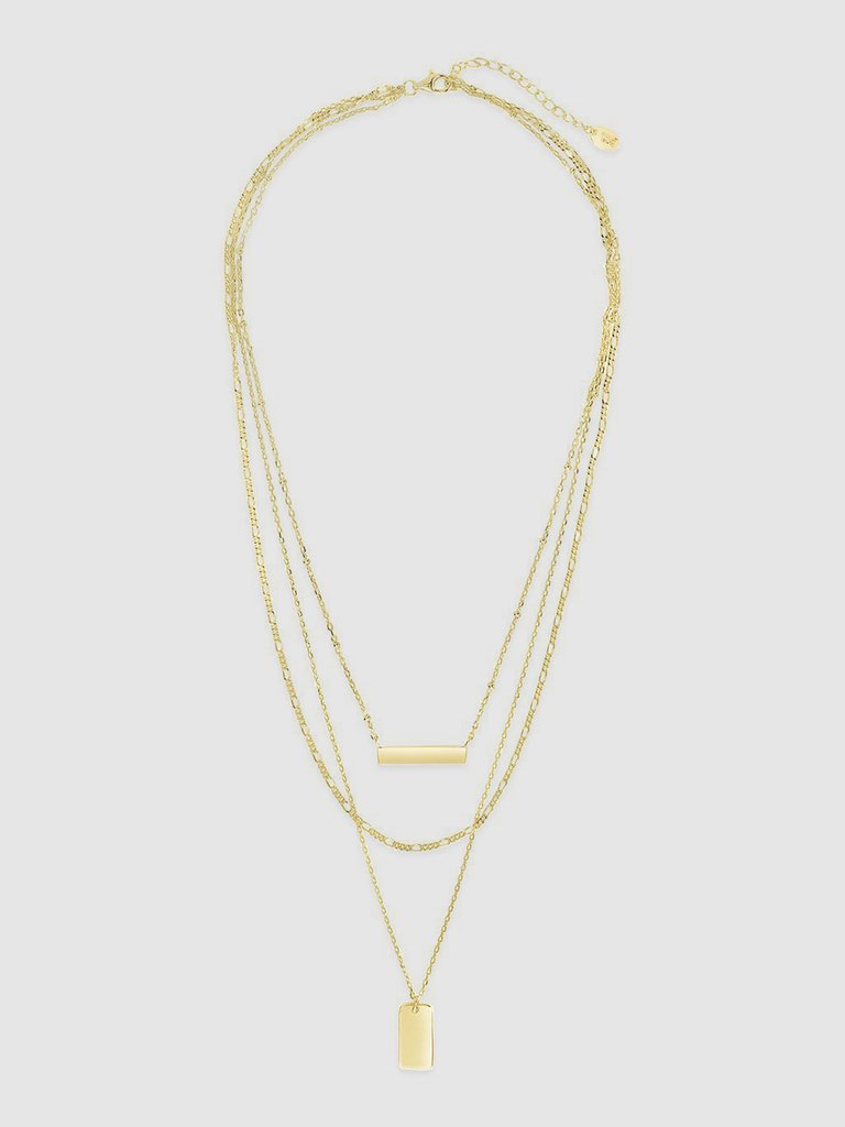 Sterling Forever Triple Layered Bar Necklace | Verishop