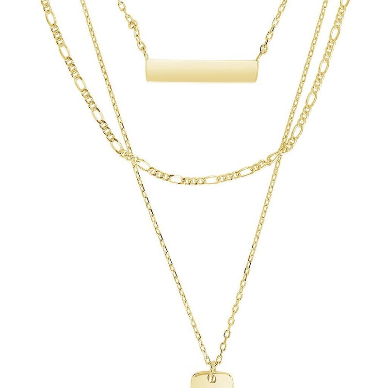 Shop Sterling Forever Triple Layered Bar Necklace In Gold