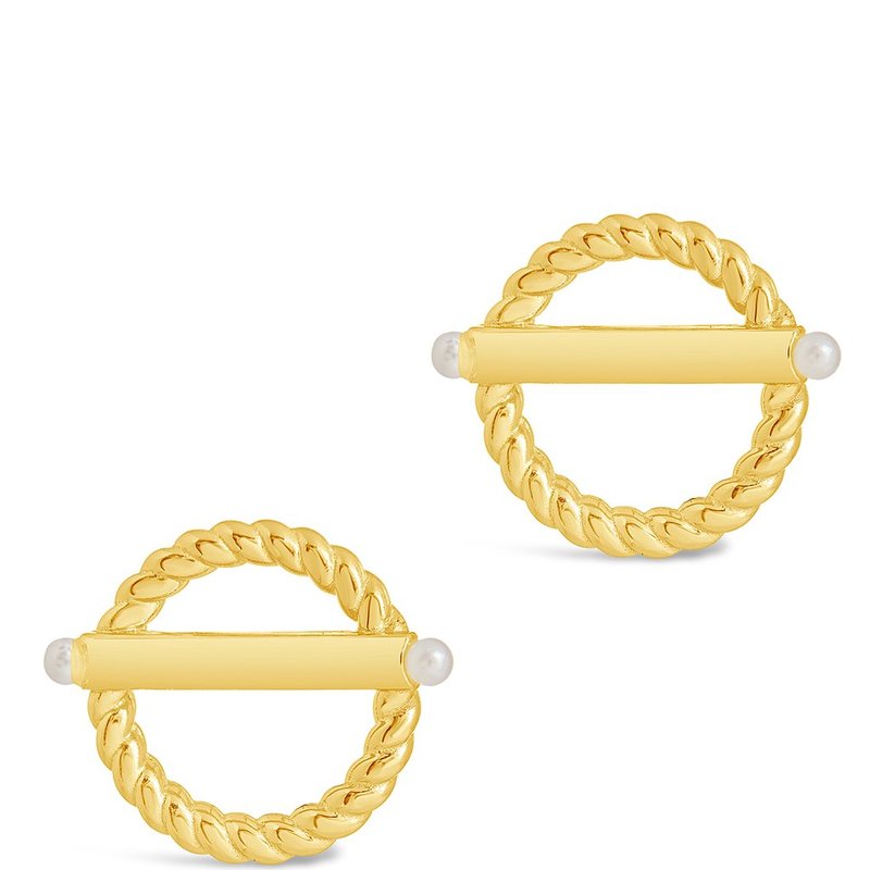 Sterling Forever Victoria Studs In Gold