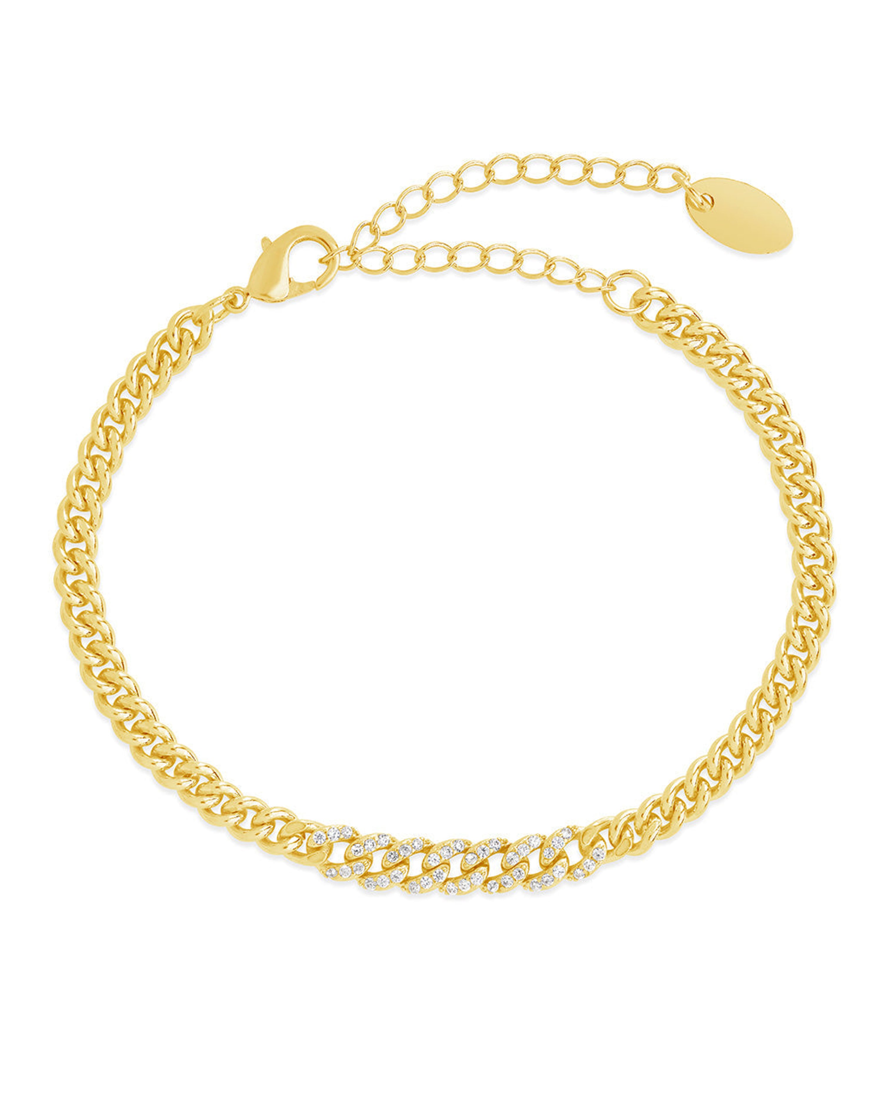 Sterling Forever Winslow Cz Chain Bracelet In Gold