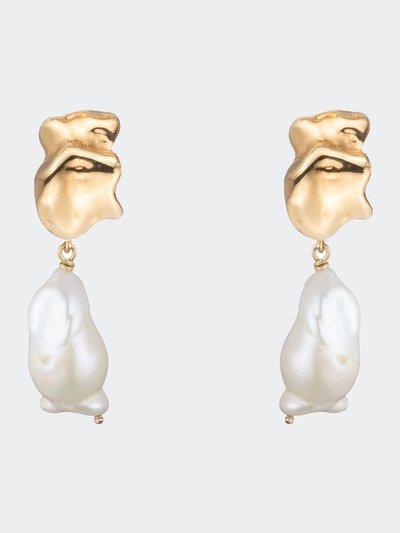 Sterling King Baroque Pearl Mini Earrings - Gold product