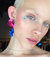 Flashback Fold Earrings - Fuchsia and Cobalt Blue