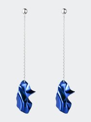 Gelsey Fold Drop Earrings - Cobalt Blue - Cobalt Blue