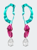 Inside Out Crystal Drop Earrings - Aqua & Fuchsia