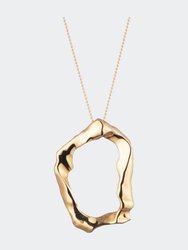 Molten Pendant Necklace - Mirror Gold - Gold