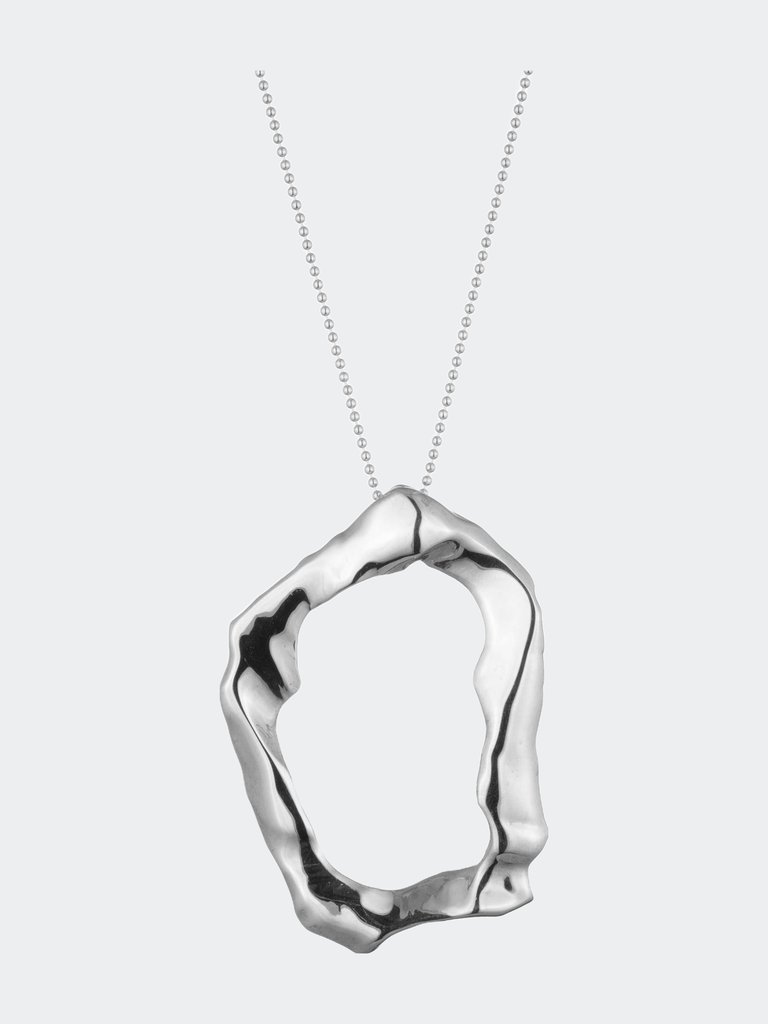 Molten Pendant Necklace - Mirror Silver - Mirror silver