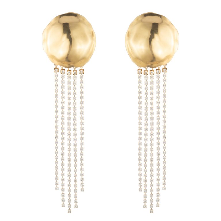 Orbit Crystal Drop Earrings - Gold