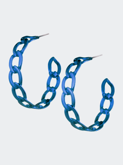 Sterling King Rosha Chain Hoops - Cobalt Blue product