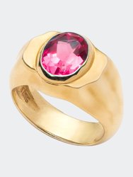Ruby Ripple Signet Ring - Gold