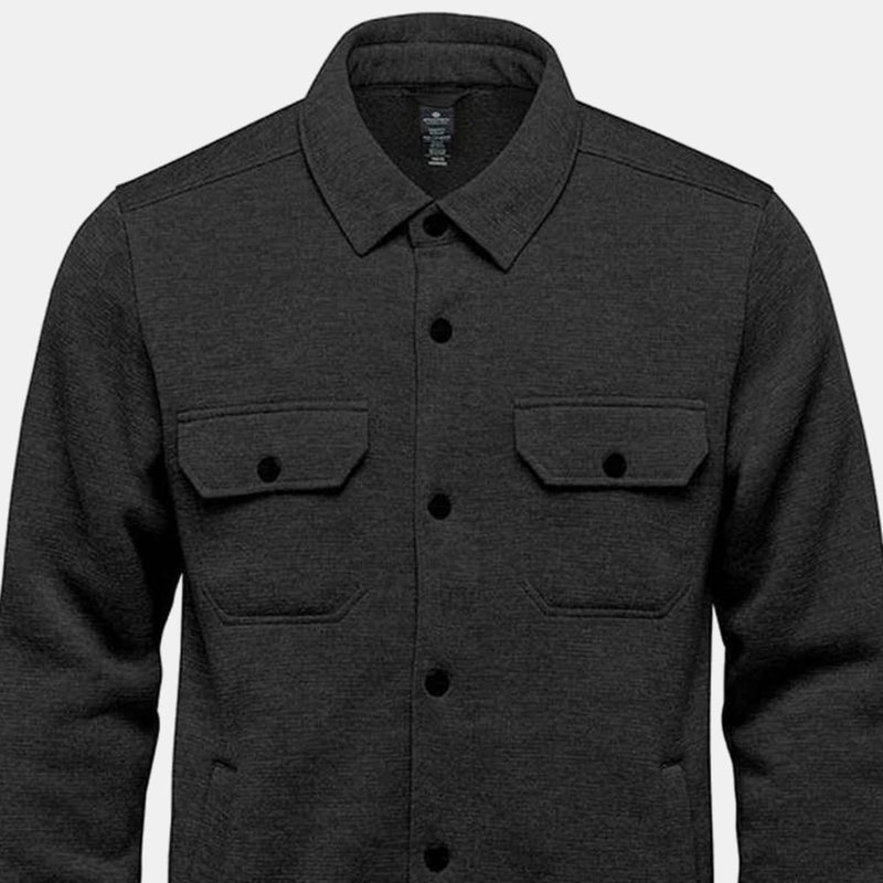 Stormtech Mens Avalante Heather Knitted Shirt Jacket In Black