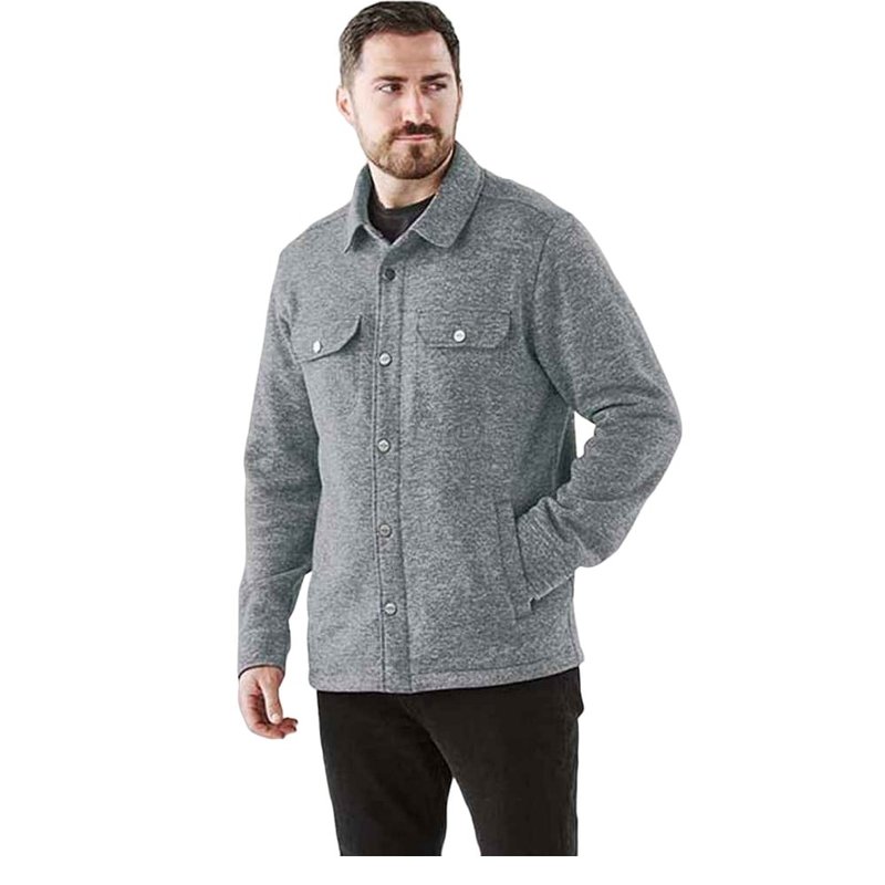 Stormtech Mens Avalante Heather Knitted Shirt Jacket In Grey