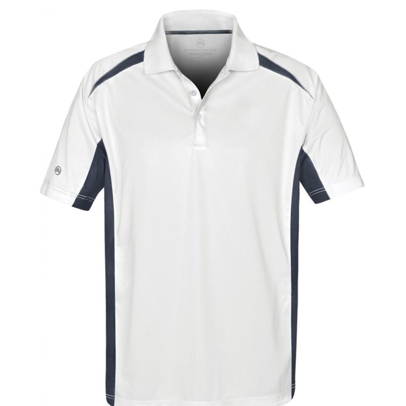 Stormtech Mens Two Tone Short Sleeve Lightweight Polo Shirt (white/navy)