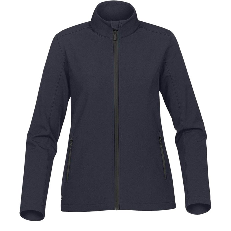 Shop Stormtech Womens/ladies Orbiter Softshell Jacket (navy/carbon) In Blue