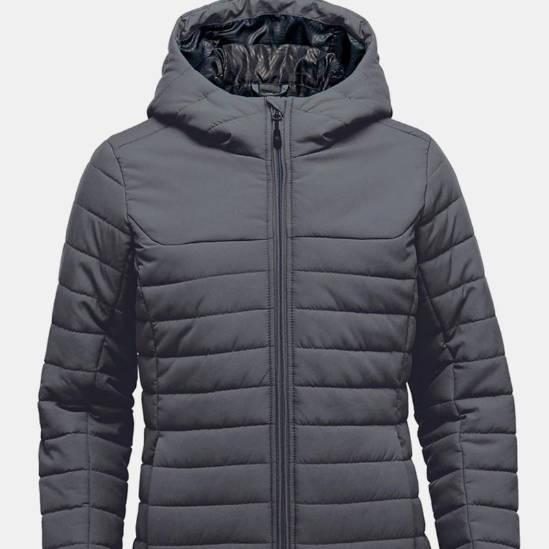 Stormtech Womens/ladies Nautilus Quilted Hooded Jacket In Grey