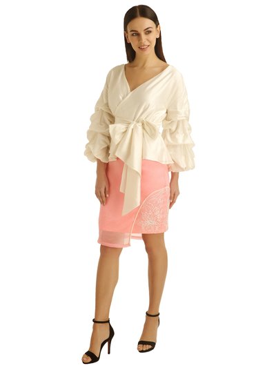 Stree Ruched Sleeve Wrap Blouse product