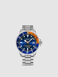 Swiss Automatic Depthmaster Heritage  42mm Diver - Silver/Blue