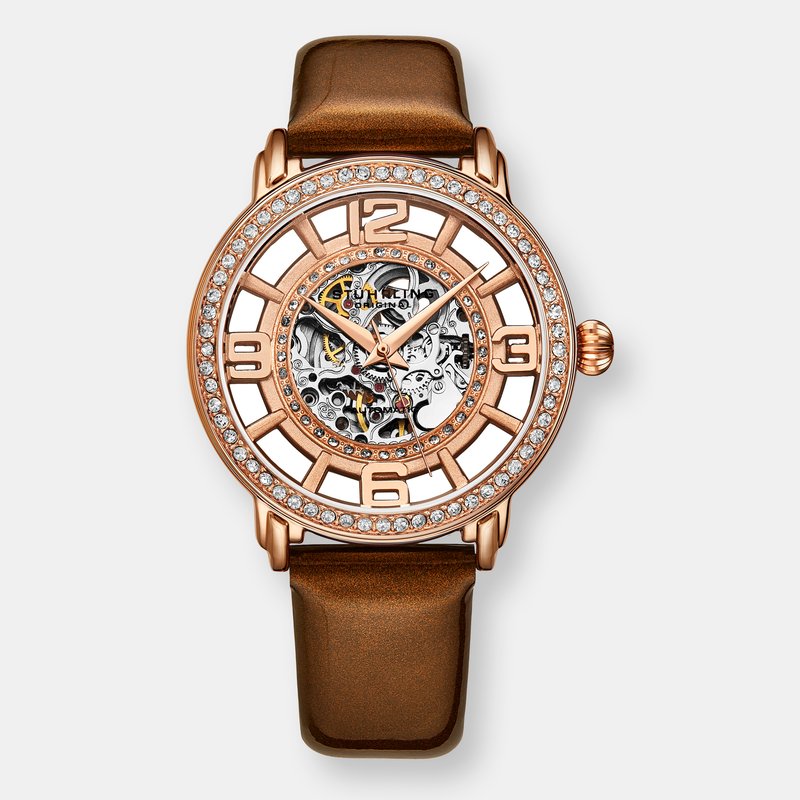 Stuhrling Original Winchester Automatic 38mm Skeleton In Pink