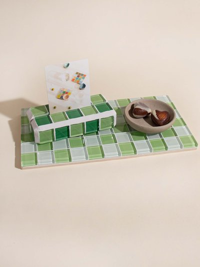 Subtle Art Studios Glass Tile Decorative Tray - Pistachio Milk Chocolate product