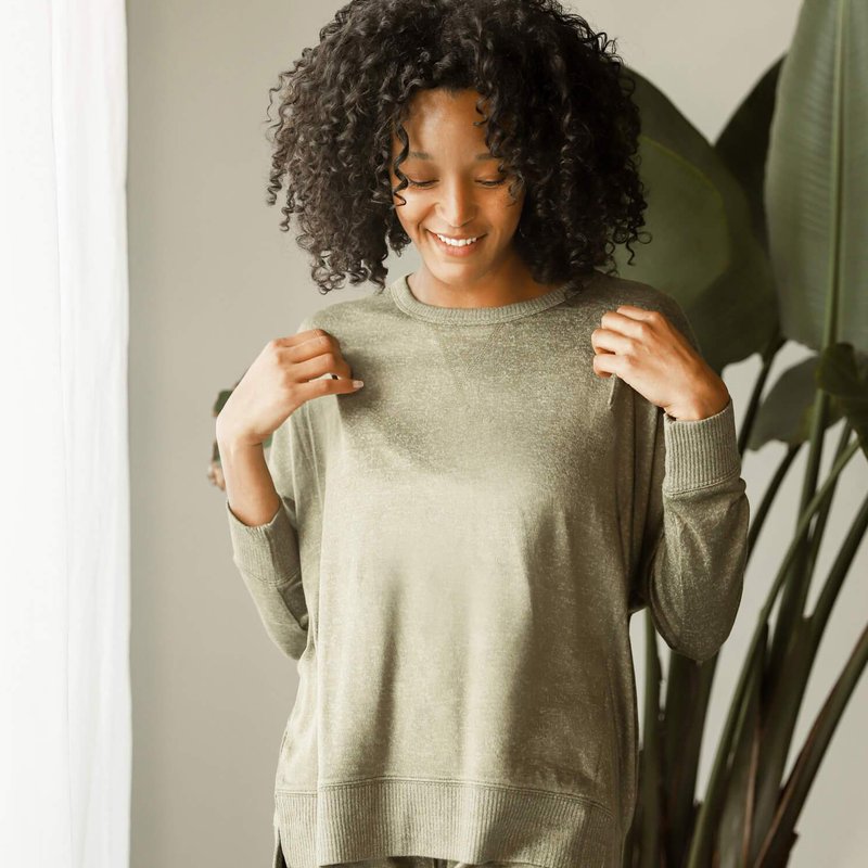 Sunday Citizen Cosset Relaxed Pullover In Olive